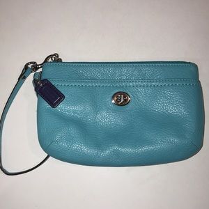 Turquoise Coach Wristlet